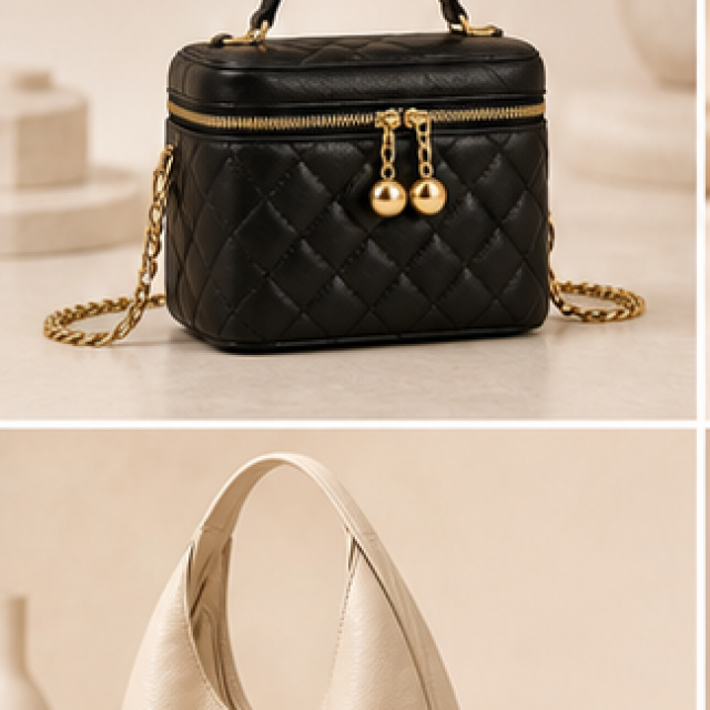 Pearl Structured Leather Bag