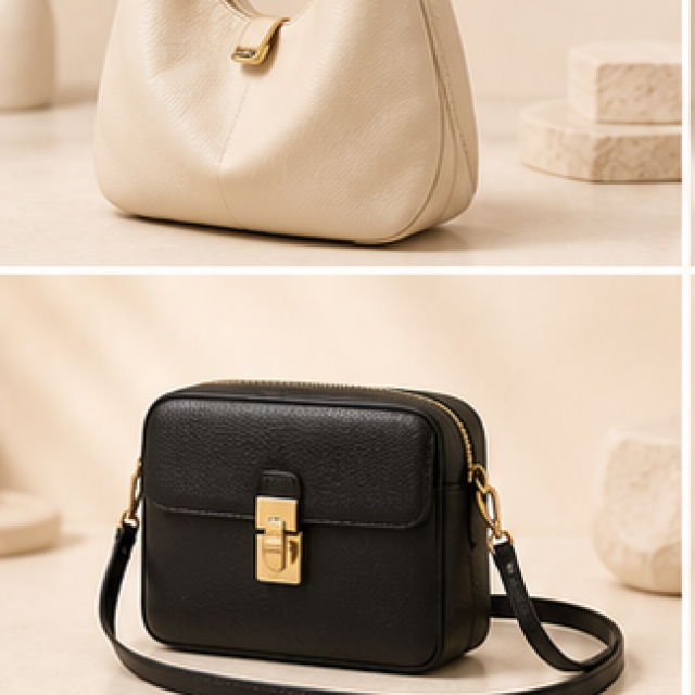Maha Structured Leather Bag